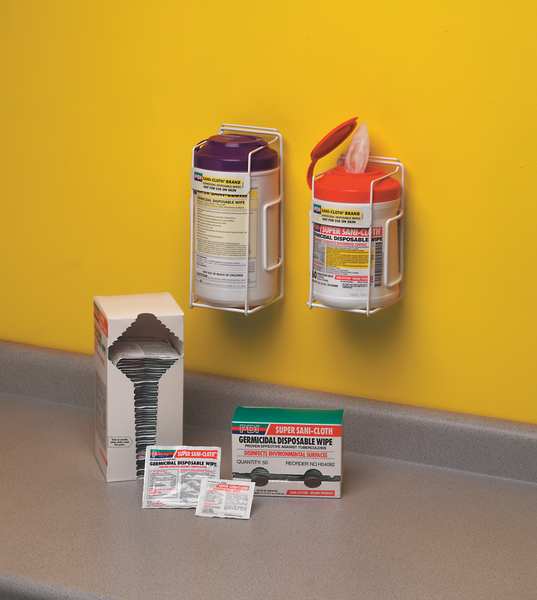 Germicidal Disinfecting Wipes, White, Packet, Hard Nonporous Surfaces, 50 Wipes, 5 in x 8 in