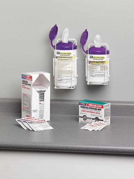 Germicidal Disinfecting Wipes, White, Canister, Hard Nonporous Surfaces, 160 Wipes, 6 in x 6-3/4 in