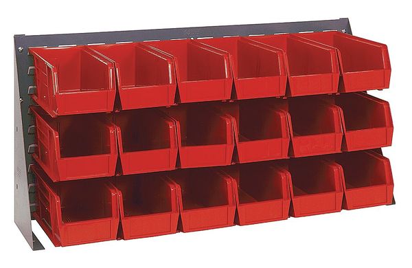 Steel Louvered Bench Rack, 36 in W x 1/4 in D x 20 in H, Gray