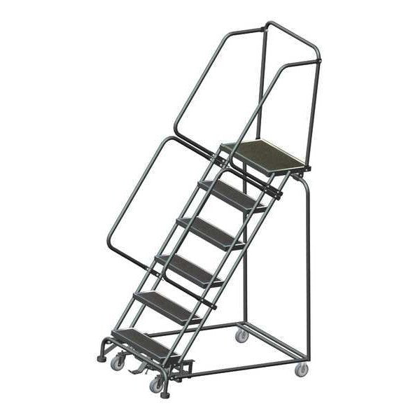 93 in H Steel Rolling Ladder, 6 Steps