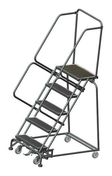 83 in H Steel Rolling Ladder, 5 Steps
