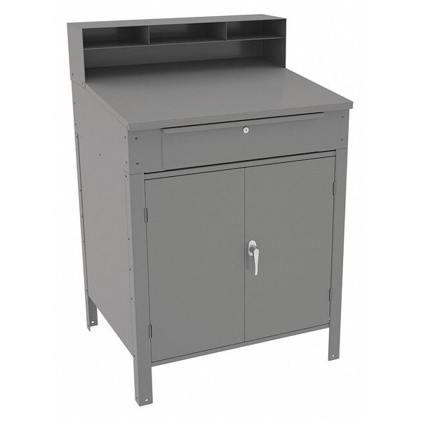 Shop Desk, 34-1/2 x 53 x 29In, Medium Gray