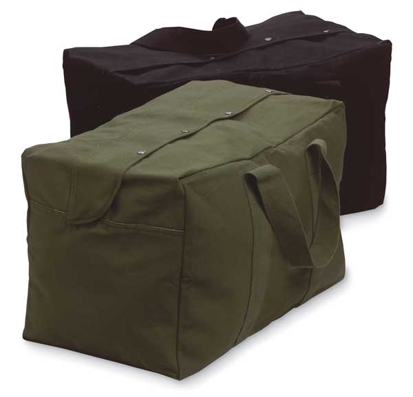 Parachute Bag, Canvas, Cotton (Web Handle), Black, 15