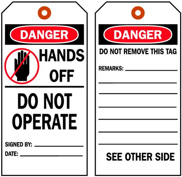 Danger Tag, 5-3/4 x 3 In, 3/8 In, PK10, 86522