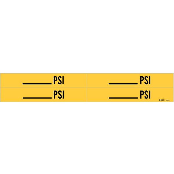 Pipe Marker, _____psi, Yel, 3/4 to 2-3/8 In