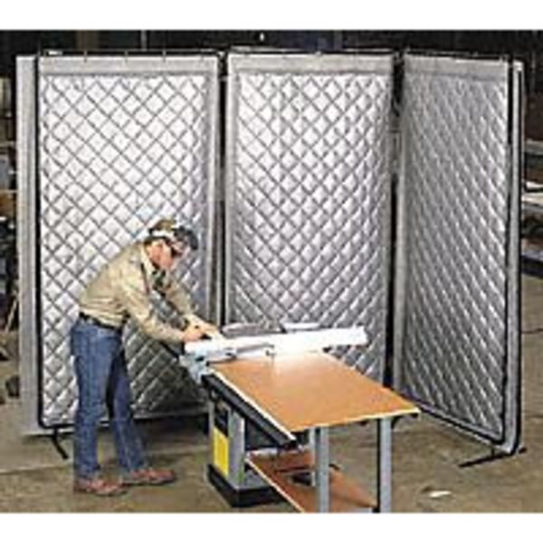 Acoustic Screen, Modular, Gray, 4-1/2 x8ft.