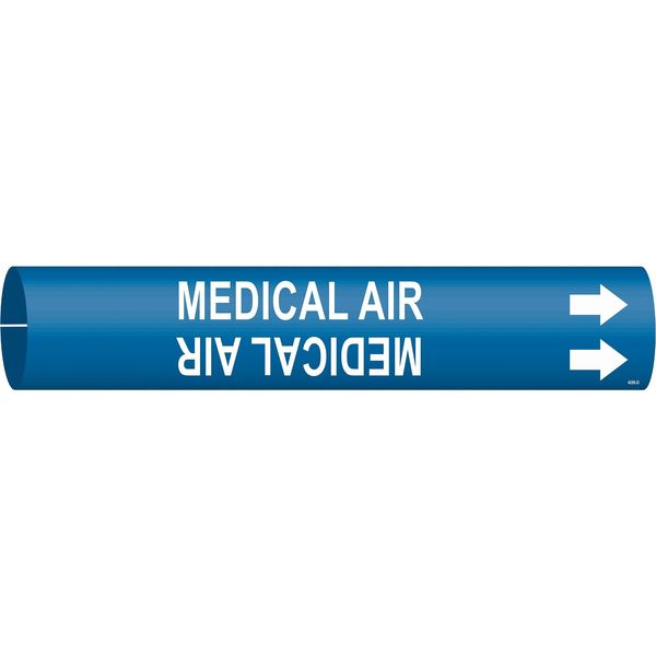 Pipe Marker, Medical Air, Blue, 4 to 6 In
