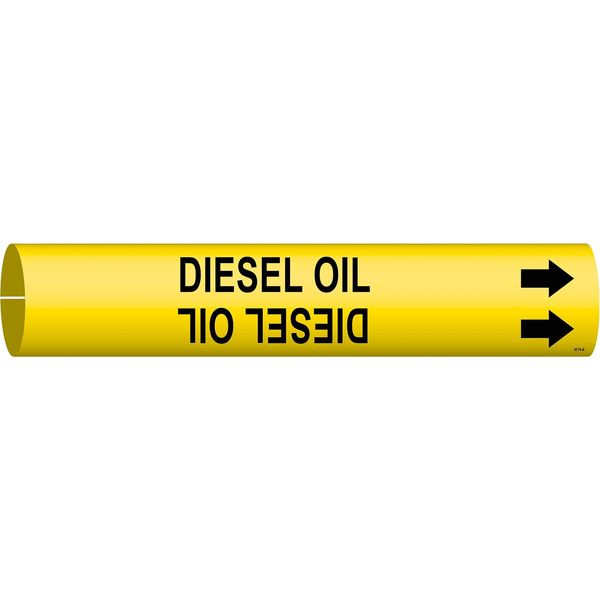 Pipe Marker, Diesel Oil, Y, 3/4 to1-3/8 In