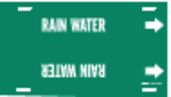 Pipe Marker, Rain Water, Grn, 8 to 9-7/8 In