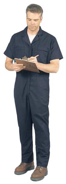 Short Sleeve Coverall, 42 to 44In., Navy
