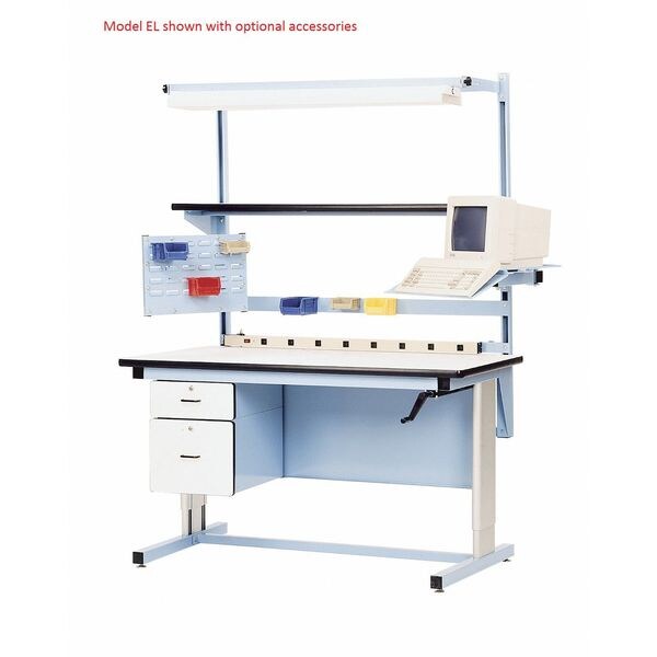Hand Crank Height Adjustable Work Bench, ESD Laminate, 30