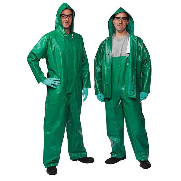 Safeyflex Flame Resistant Rain Bib Overall, Green, L