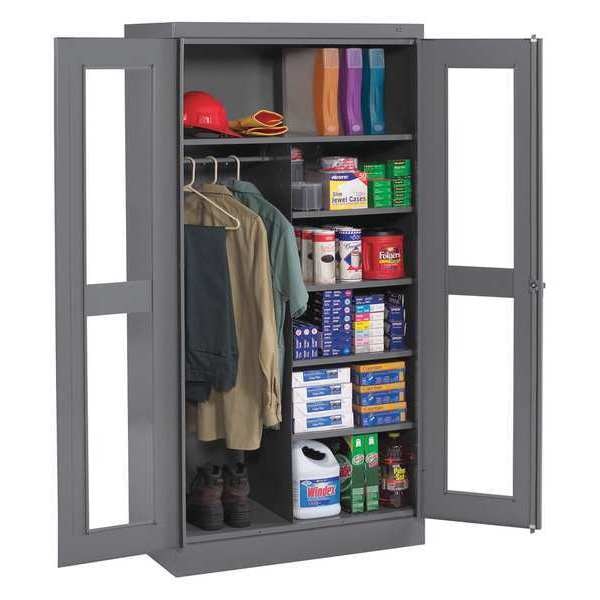 24 ga. Steel Storage Cabinet, 36 in W, 72 in H, Stationary