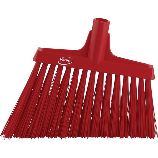 11 51/64 in Sweep Face Broom Head, Stiff, Synthetic, Red
