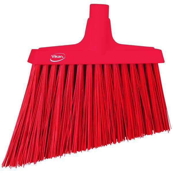 11 51/64 in Sweep Face Broom Head, Stiff, Synthetic, Red