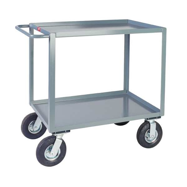 Steel Flat Handle Utility Cart, 3 Shelves, 1200 lb