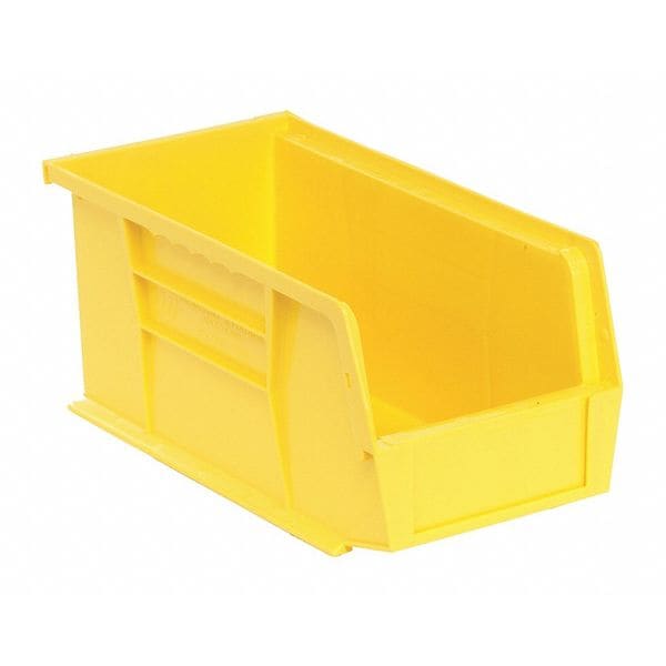 Hang & Stack Storage Bin, Yellow, Polypropylene, 10 7/8 in L x 5 1/2 in W x 5 in H