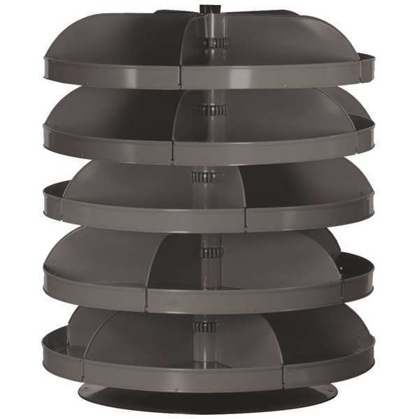 Prime Cold Rolled Steel Revolving Storage Bin, 34 in D x 42 in H x 34 in W, 5 Shelves, Gray