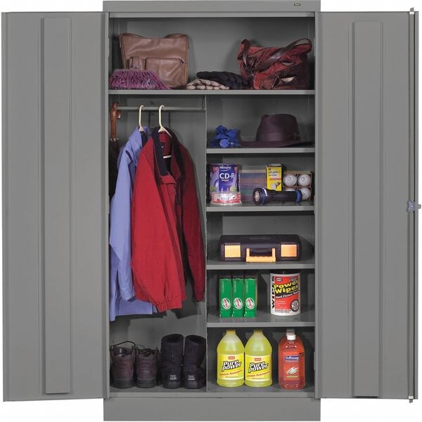 24 ga. ga. Carbon Steel Storage Cabinet, 36 in W, 72 in H, Stationary