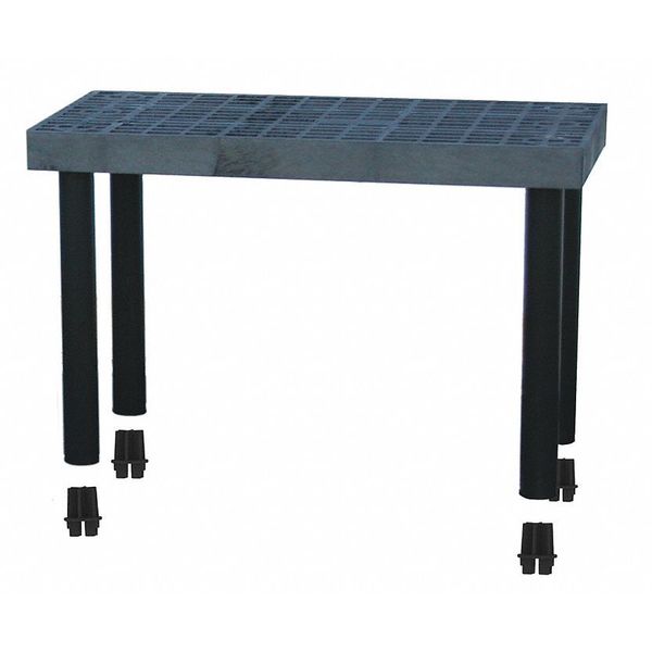 Add-On Plastic Shelving, Open Style, 16 in D, 36 in W, 24 in H, 1 Shelves, Black