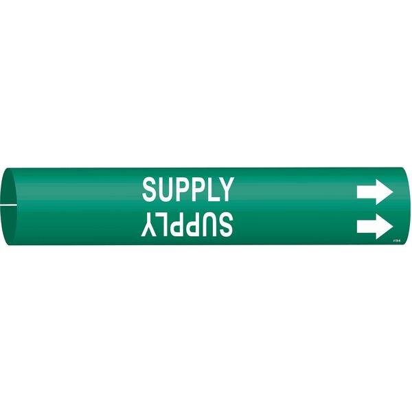 Pipe Marker, Supply, Grn, 1-1/2 to 2-3/8 In