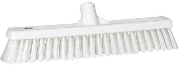 16 in Sweep Face Broom Head, Soft/Stiff Combination, Synthetic, White