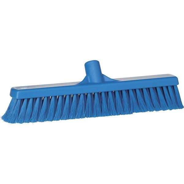2 x 16 in Sweep Face Broom Head, Soft, Synthetic, Blue