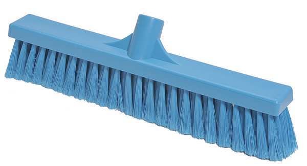 2 x 16 in Sweep Face Broom Head, Soft, Synthetic, Blue
