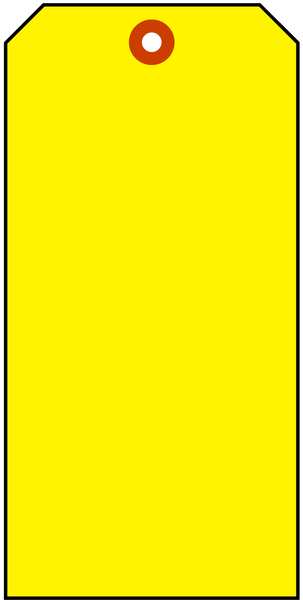 Blank Tag, 5-3/4 x 3 In, Yellow, PK25