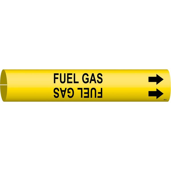 Pipe Marker, Fuel Gas, Yellow, 4 to 6 In