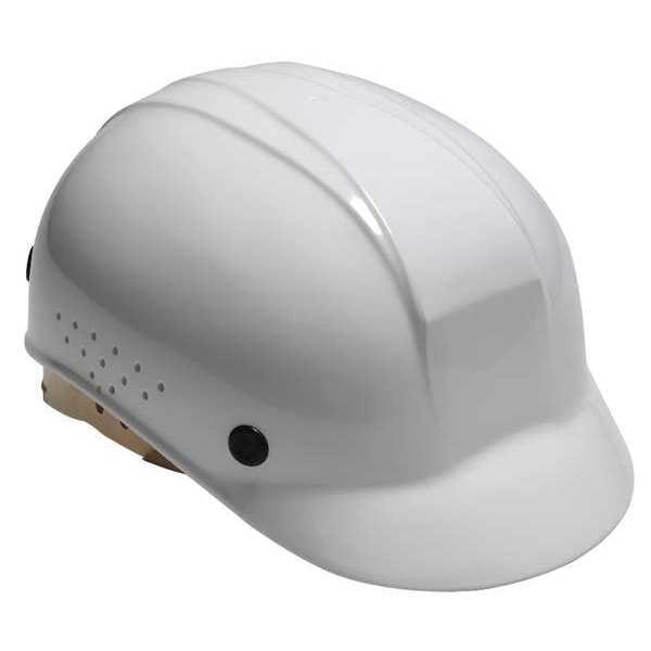 Vented Bump Cap, Front Brim, Polyethylene, Pinlock Suspension, Fits Hat Size 6 1/2 to 8, White