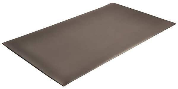 Antifatigue Mat, Black, 4 ft. L x 3 ft. W, PVC, Corrugated Surface Pattern, 1/2
