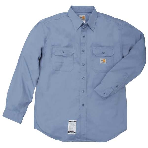 Carhartt Flame Resistant Collared Shirt, Blue, Cotton/Nylon, S