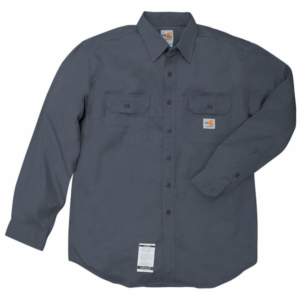Carhartt Flame Resistant Collared Shirt, Navy, Cotton/Nylon, S