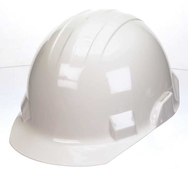 Front Brim Hard Hat, Type 2, Class E, Ratchet (4-Point), White