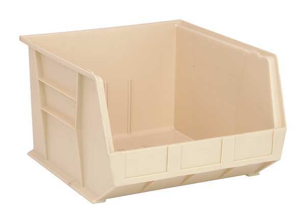 Hang & Stack Storage Bin, Ivory, Polypropylene, 18 in L x 16 1/2 in W x 11 in H