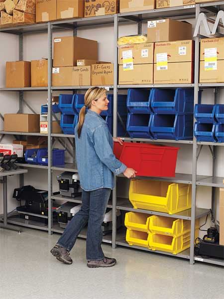 Storage Bin, Yellow, Polypropylene/Polyethylene, 23 7/8 in L x 8 1/4 in W x 7 in H