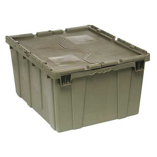 Gray Attached Lid Container, Plastic