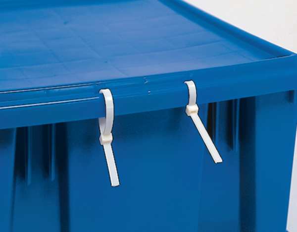 Stack & Nest Container, Blue, Polyethylene, 19 1/2 in L, 15 1/2 in W, 13 in H