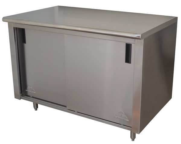 Enclosed Base Work Tables, Stainless Steel, 30