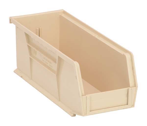 Hang & Stack Storage Bin, Ivory, Polypropylene, 10 7/8 in L x 4 1/8 in W x 4 in H