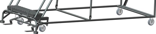 133 in H Steel Stock Picking Rolling Ladder, 10 Steps