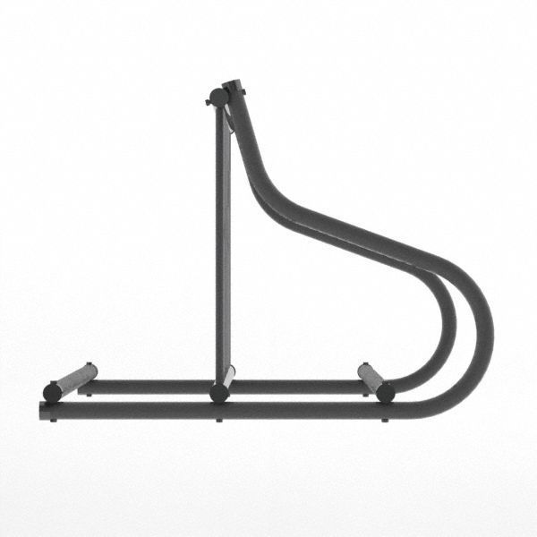 Bike Rack, 2-Sided, 8-Bike, 48 in., Silver