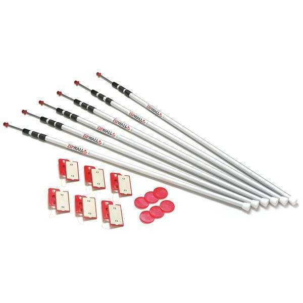 Dust Barrier Pole Set, 4 Ft 7 In to 12 Ft