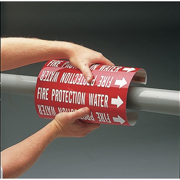 Pipe Marker, City Water, Green, 4 to 6 In