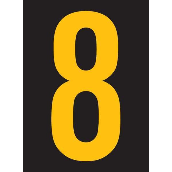 Reflective Number Label, 8, 2-1/2in H, PK25