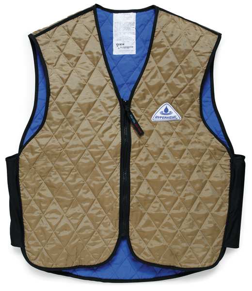 Cooling Vest, 3XL, Khaki, Nylon