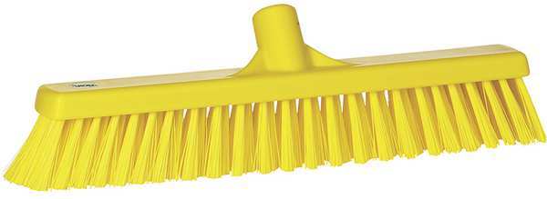 16 in Sweep Face Broom Head, Soft/Stiff Combination, Synthetic, Yellow