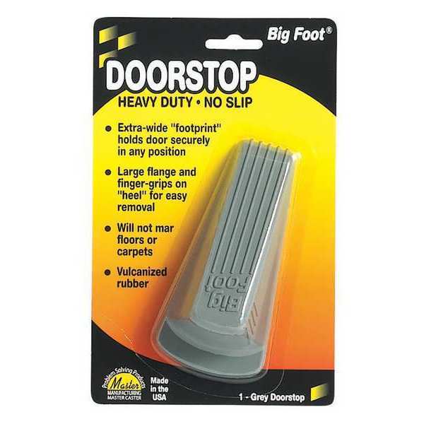 Door Wedge, Vulcanized Rubber, Gray, 1-1/4