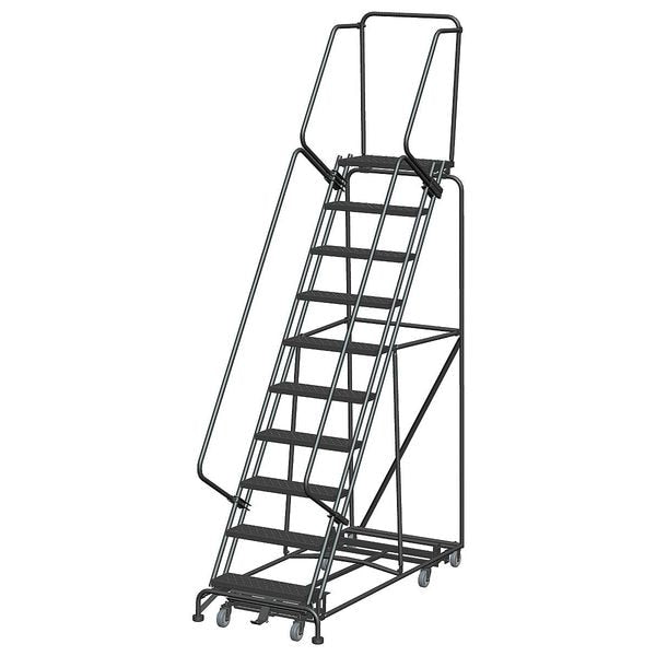 133 in H Steel Rolling Ladder, 10 Steps